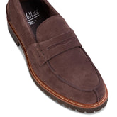 John White Mens Oxburgh Brown Suede Penny Loafer